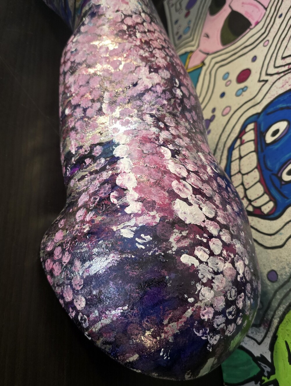 HANDCRAFTED Upcycled Mannequin Arm HANDPAINTED Abstract Tabletop Art Decor - Picture 11 of 17